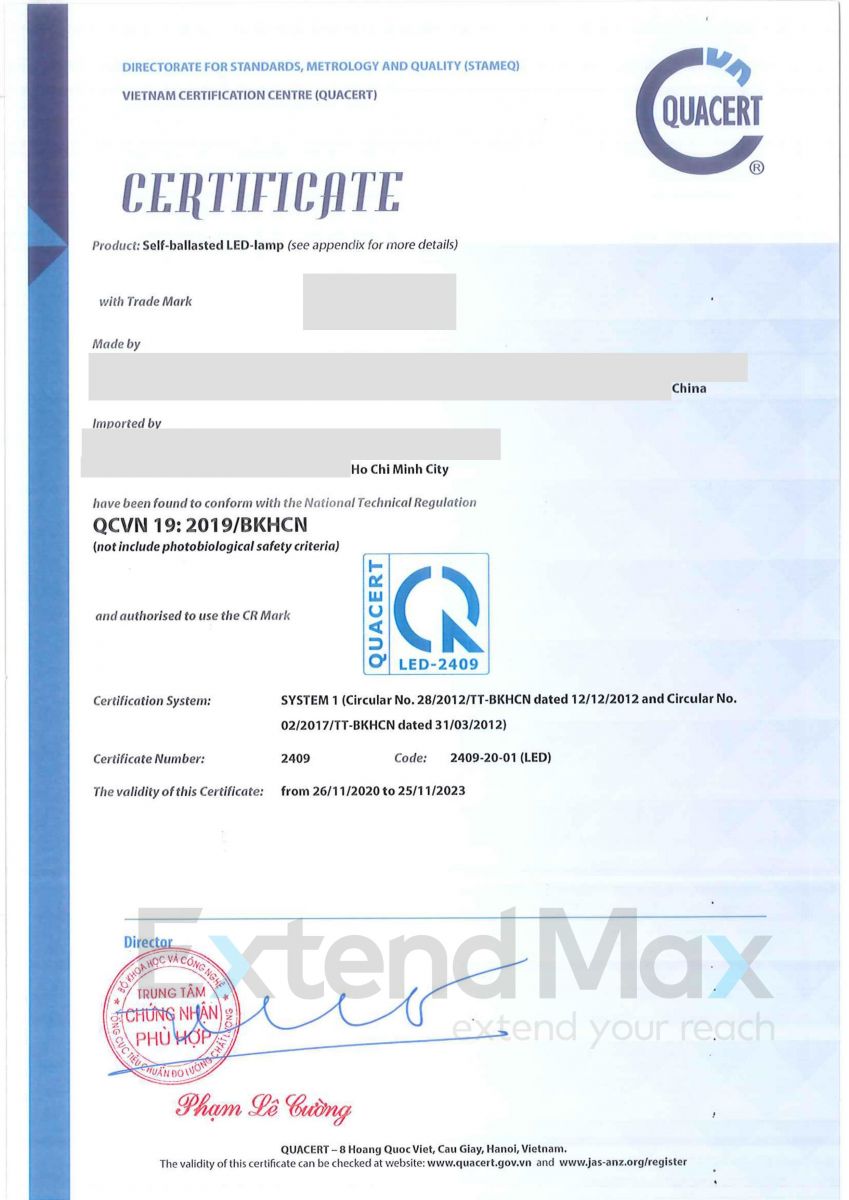 CR approval for Safety and EMC for LED lights